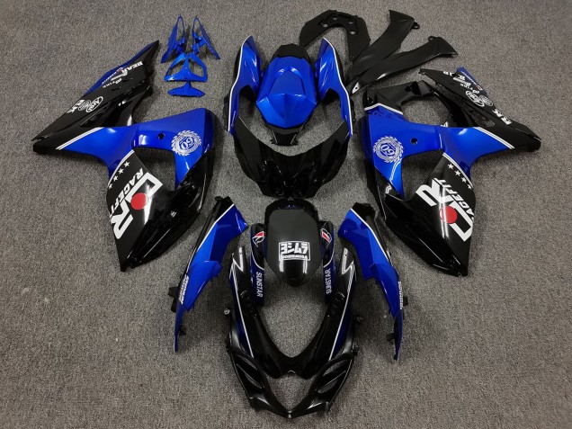 2009-2016 Suzuki GSXR 1000 Motorcycle Fairings - Black and Blue with Custom Logo Canada