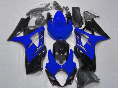 2007-2008 Suzuki GSXR 1000 Motorcycle Fairing - Blue Glossy Black Canada