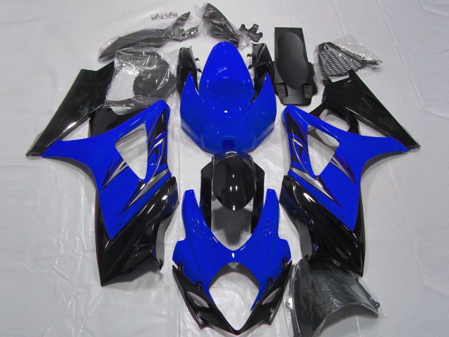 2007-2008 Suzuki GSXR 1000 Motorcycle Fairing - Blue Glossy Black Canada