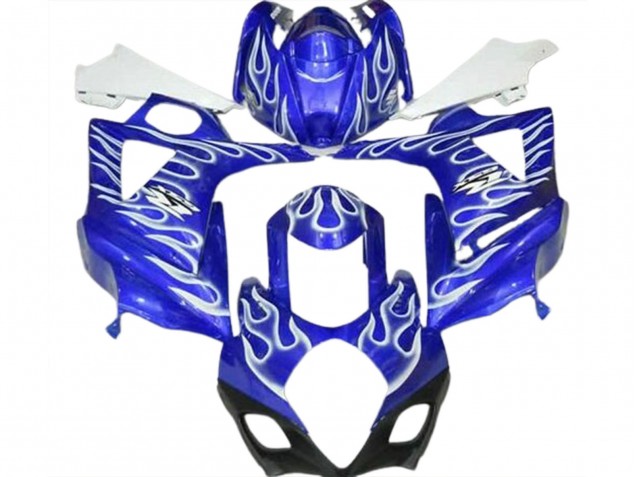 2007-2008 Suzuki GSXR 1000 Motorcycle Fairings - Blue White Flame Canada
