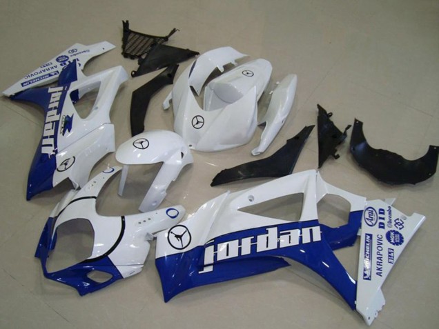 2007-2008 Suzuki GSXR 1000 Motorcycle Fairings - White Blue Jordan Canada