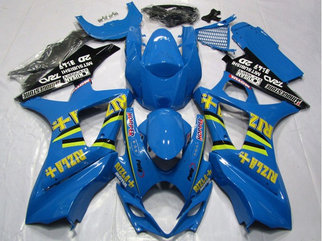 2007-2008 Suzuki GSXR 1000 Motorcycle Fairing - Blue Gold Black Rizla Canada