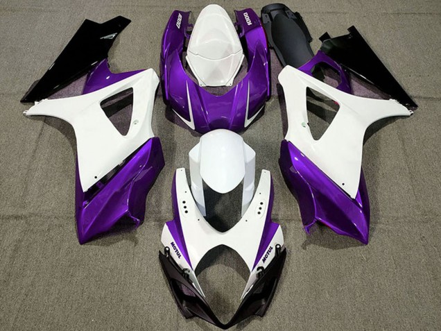 2007-2008 Suzuki GSXR 1000 Motorcycle Fairings - White Purple Black Canada