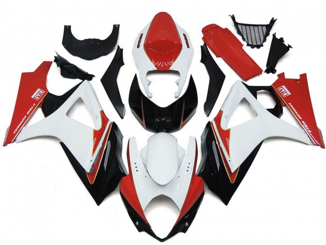 2007-2008 Suzuki GSXR 1000 Motorcycle Fairings - White Red Black Canada