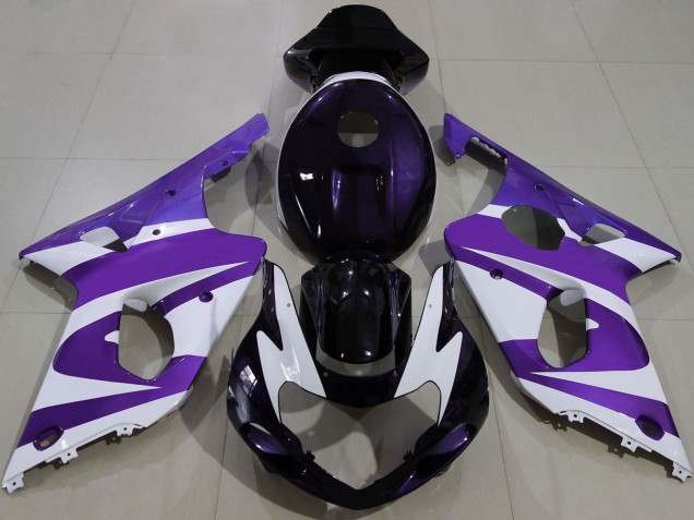 2000-2002 Suzuki GSXR 1000 Motorcycle Fairings - Purple White Black Canada