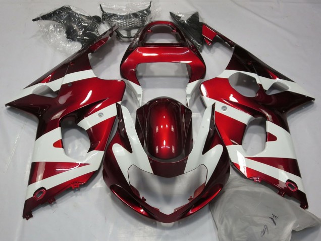 2000-2002 Suzuki GSXR 1000 Motorcycle Fairings - White Red Canada