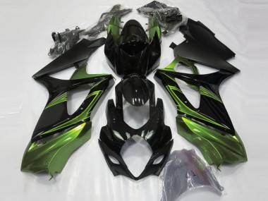 2007-2008 Suzuki GSXR 1000 Motorcycle Fairings - Glossy Black Green Canada