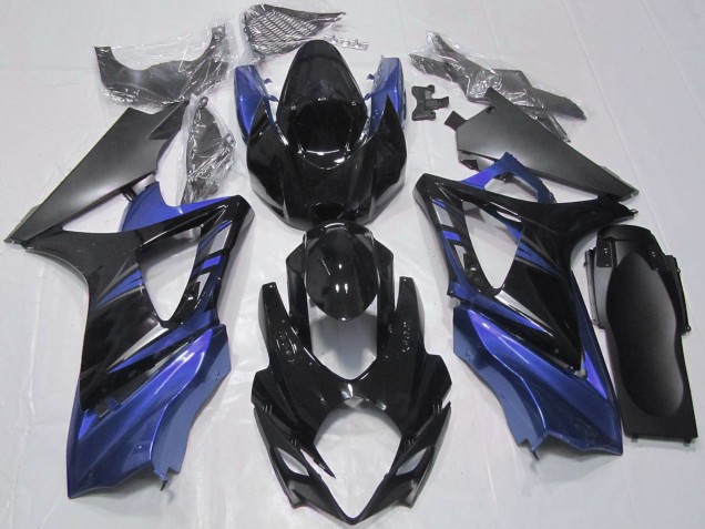 2007-2008 Suzuki GSXR 1000 Motorcycle Fairings - Glossy Black Blue Canada