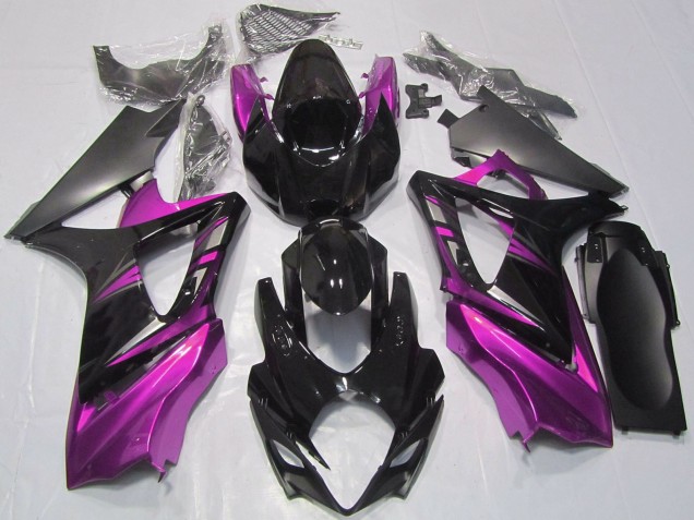 2007-2008 Suzuki GSXR 1000 Motorcycle Fairings - Glossy Black Pink Canada