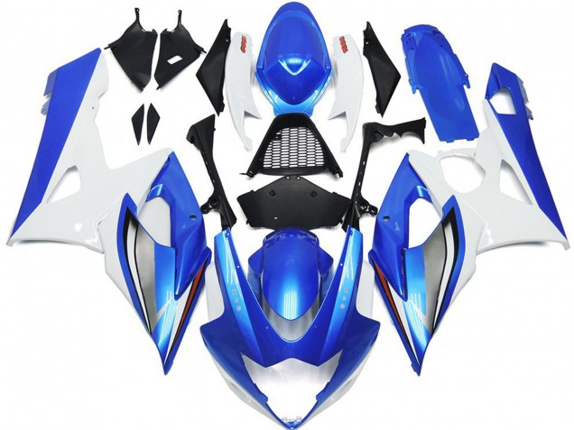 2005-2006 Suzuki GSXR 1000 Motorcycle Fairings - White Blue Canada