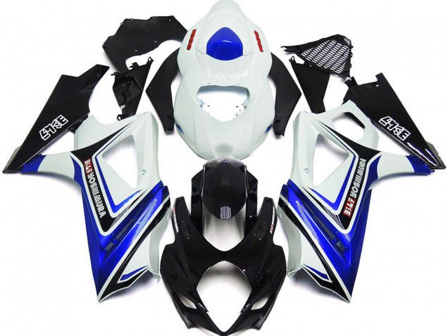 2007-2008 Suzuki GSXR 1000 Motorcycle Fairings - White Blue Black OEM Style Canada