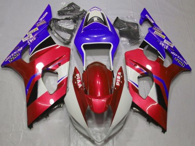 2003-2004 Suzuki GSXR 1000 Motorcycle Fairings - Candy Red White Blue Canada