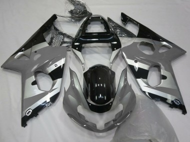 2000-2002 Suzuki GSXR 1000 Motorcycle Fairings - Grey Silver Glossy Black OEM Style Canada