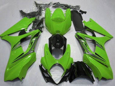 2007-2008 Suzuki GSXR 1000 Motorcycle Fairings - Green Glossy Black OEM Style Canada