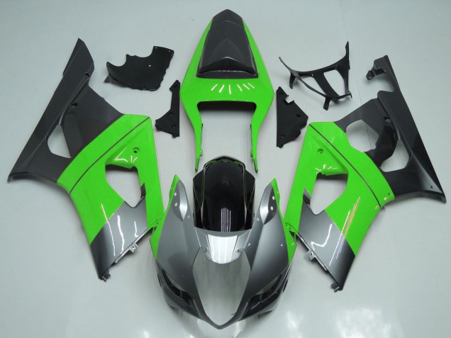 2003-2004 Suzuki GSXR 1000 Motorcycle Fairings - Green Silver Black Canada