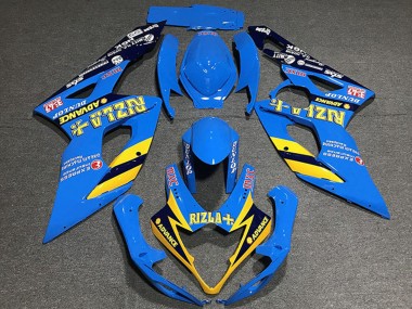 2005-2006 Suzuki GSXR 1000 Motorcycle Fairings - Blue Yellow Black Rizla Canada