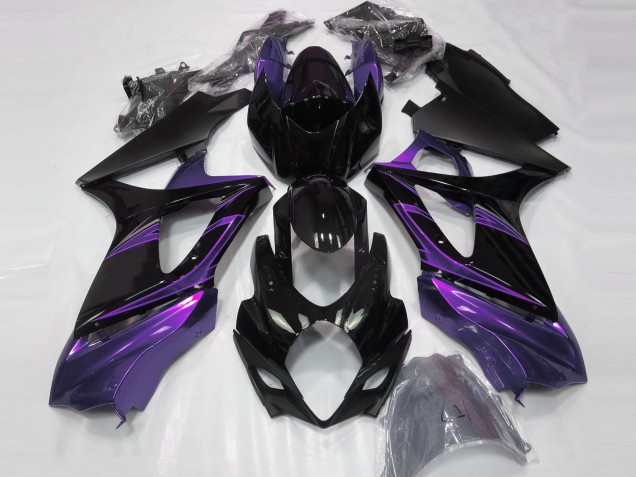 2007-2008 Suzuki GSXR 1000 Motorcycle Fairings - Glossy Black Purple Canada