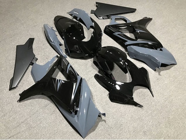2007-2008 Suzuki GSXR 1000 Motorcycle Fairings - Nardo Grey Glossy Black OEM Style Canada
