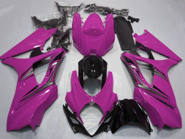 2007-2008 Suzuki GSXR 1000 Motorcycle Fairings - Pink Glossy Black OEM Style Canada