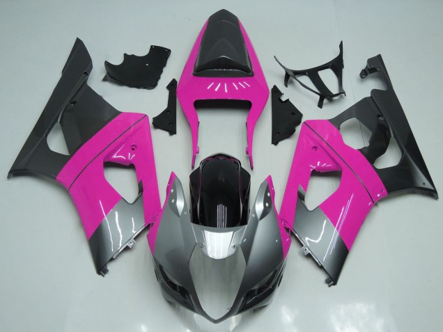 2003-2004 Suzuki GSXR 1000 Motorcycle Fairings - Pink Silver Black Canada