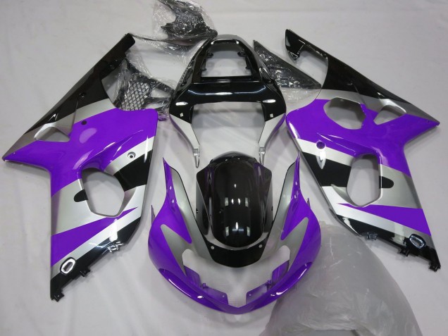2000-2002 Suzuki GSXR 1000 Motorcycle Fairings - Purple Silver Glossy Black OEM Style Canada