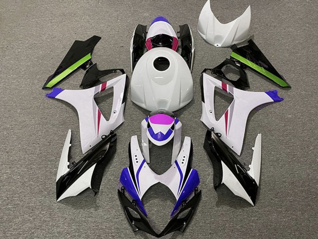 2007-2008 Suzuki GSXR 1000 Motorcycle Fairings - White Blue Green Black Racing Canada