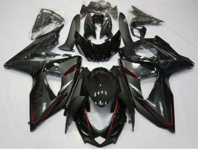 2009-2016 Suzuki GSXR 1000 Motorcycle Fairings - Glossy Black Red Canada