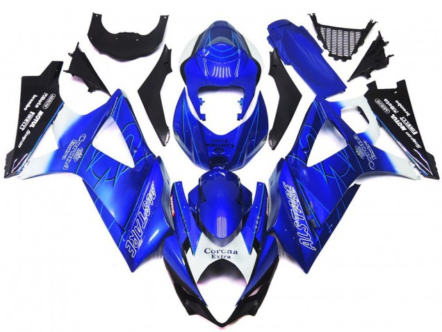 2007-2008 Suzuki GSXR 1000 Motorcycle Fairings - Blue White Black Corona Canada