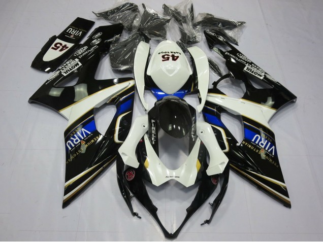 2005-2006 Suzuki GSXR 1000 Motorcycle Fairings - White Blue Black Yellow Viru Canada