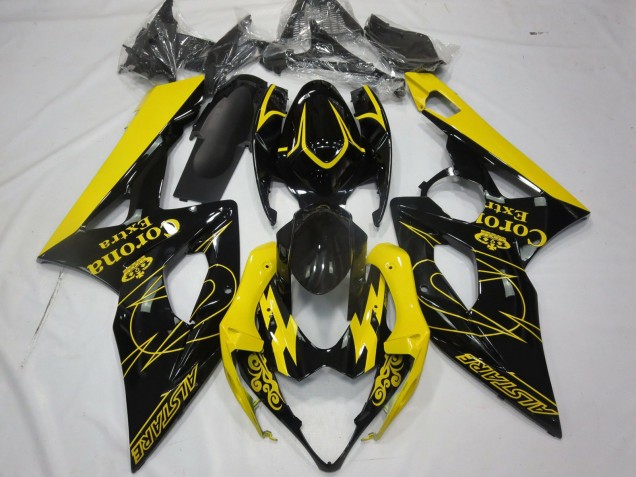 2005-2006 Suzuki GSXR 1000 Motorcycle Fairings - Yellow Black Corona Alstare Canada