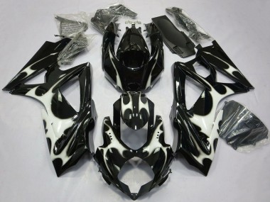 2008-2010 Suzuki GSXR 600 / GSXR 750 Motorcycle Fairings - Glossy Black White Canada