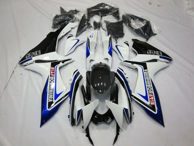 2011-2024 Suzuki GSXR 600 / GSXR 750 Motorcycle Fairings - White Blue Glossy Black Alstare Canada