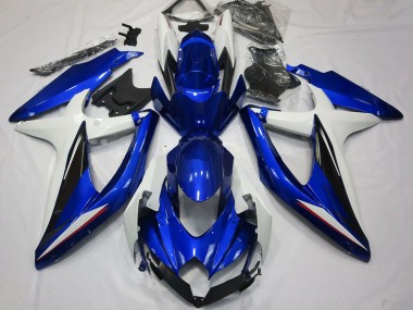 2008-2010 Suzuki GSXR 600 / GSXR 750 Motorcycle Fairings - White Blue Black Canada