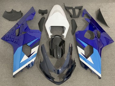 2004-2005 Suzuki GSXR 600 / GSXR 750 Motorcycle Fairing - White Blue Black Canada