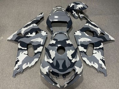 2001-2003 Suzuki GSXR 600 / GSXR 750 Motorcycle Fairings - Grey Black White Camouflage Canada