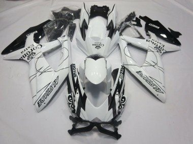 2008-2010 Suzuki GSXR 600 / GSXR 750 Motorcycle Fairings - White Black Alstare Corona Motul Canada