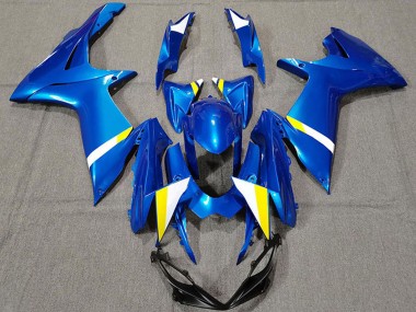 2011-2024 Suzuki GSXR 600 / GSXR 750 Motorcycle Fairings - Blue White Yellow Canada