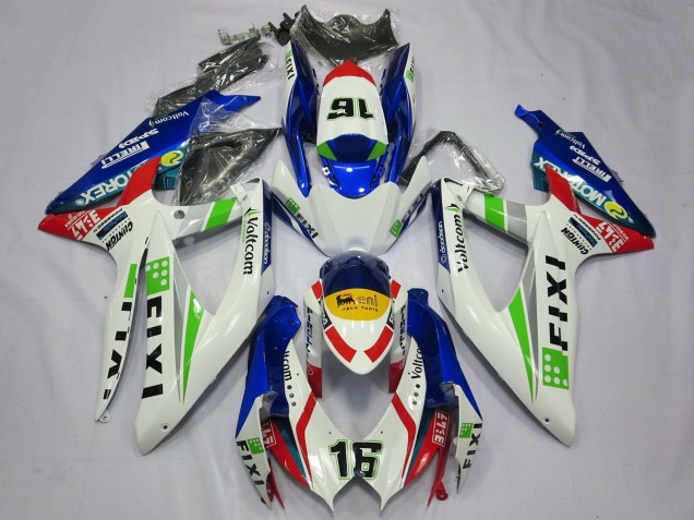 2008-2010 Suzuki GSXR 600 / GSXR 750 Motorcycle Fairings - White Blue Green Yellow Red Fixi 16 Canada
