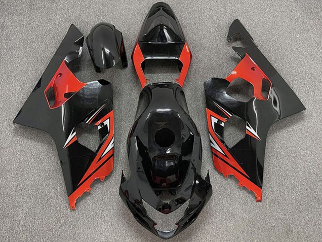 2004-2005 Suzuki GSXR 600 / GSXR 750 Motorcycle Fairings - Glossy Black Red Canada