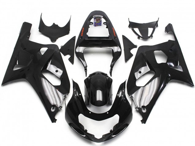 2001-2003 Suzuki GSXR 600 / GSXR 750 Motorcycle Fairings - Glossy Black Silver Canada