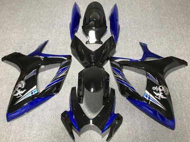 2006-2007 Suzuki GSXR 600 / GSXR 750 Motorcycle Fairing - Blue Glossy Black Canada