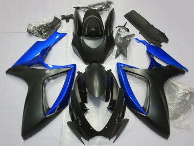 2006-2007 Suzuki GSXR 600 / GSXR 750 Motorcycle Fairing - Blue Matte Black Canada