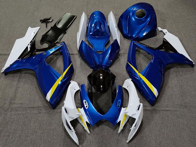 2006-2007 Suzuki GSXR 600 / GSXR 750 Motorcycle Fairings - White Blue Yellow Black Canada
