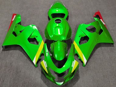 2004-2005 Suzuki GSXR 600 / GSXR 750 Motorcycle Fairings - Green Yellow White Canada