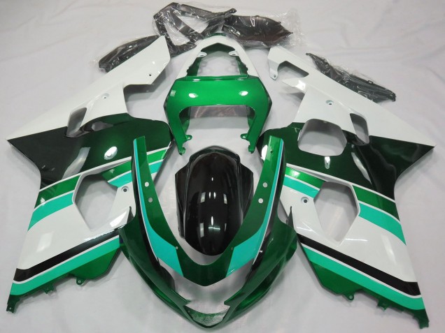 2004-2005 Suzuki GSXR 600 / GSXR 750 Motorcycle Fairings - Glossy Green Green White Canada