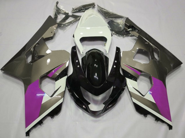 2004-2005 Suzuki GSXR 600 / GSXR 750 Motorcycle Fairings - White Pink Grey Glossy Black Canada