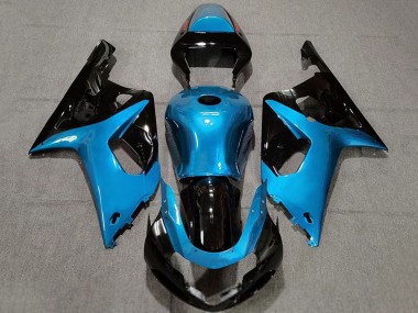 2001-2003 Suzuki GSXR 600 / GSXR 750 Motorcycle Fairings - Light Blue Glossy Black Canada