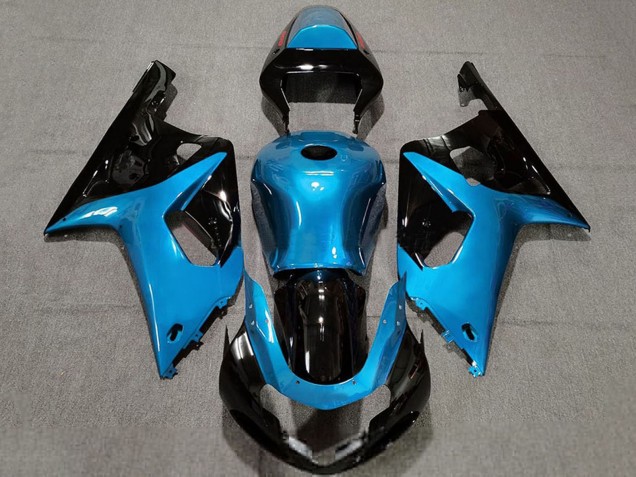 2001-2003 Suzuki GSXR 600 / GSXR 750 Motorcycle Fairings - Light Blue Glossy Black Canada