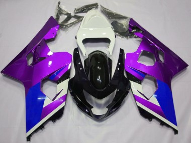 2004-2005 Suzuki GSXR 600 / GSXR 750 Motorcycle Fairings - White Purple Blue Glossy Black Canada