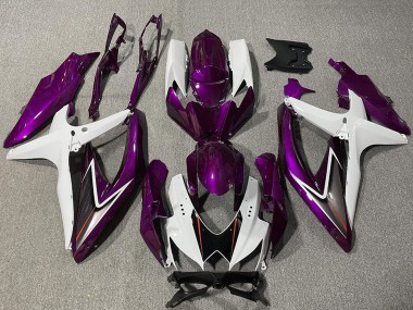 2008-2010 Suzuki GSXR 600 / GSXR 750 Motorcycle Fairing - White Purple Black Canada